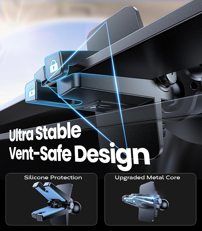 VICSEED for MagSafe Car Mount [Super Magnet Power & Vent-Safe Clip] Upgraded Steel Core Magnetic Phone Holder 360° Adjustable Hands Free Vent Mount for 17 16 15 14 13 12 Pro Max