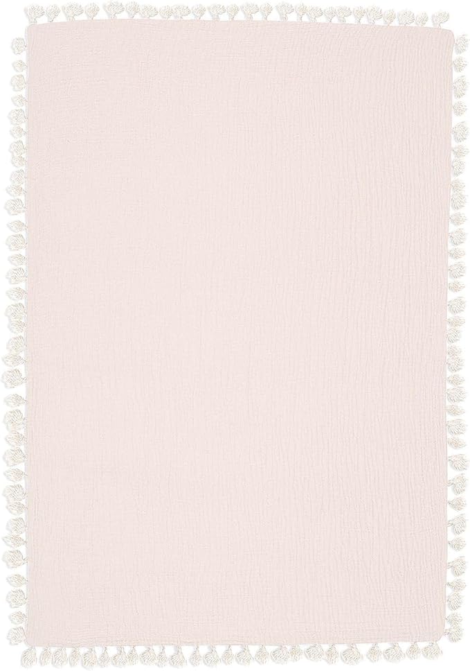Crane Baby Muslin Swaddle Blanket, Soft Cotton Lightweight Nursery and Stroller Blanket for Baby Boys & Girls, Desert Brown, 30" x 40"