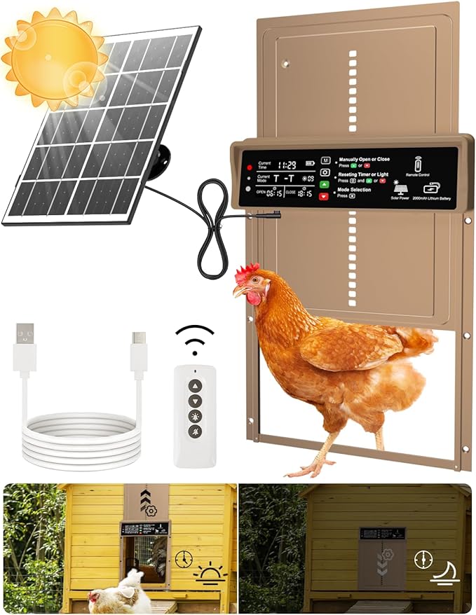 Asfrost Automatic Chicken Coop Door Solar Powered Automatic Chicken Door