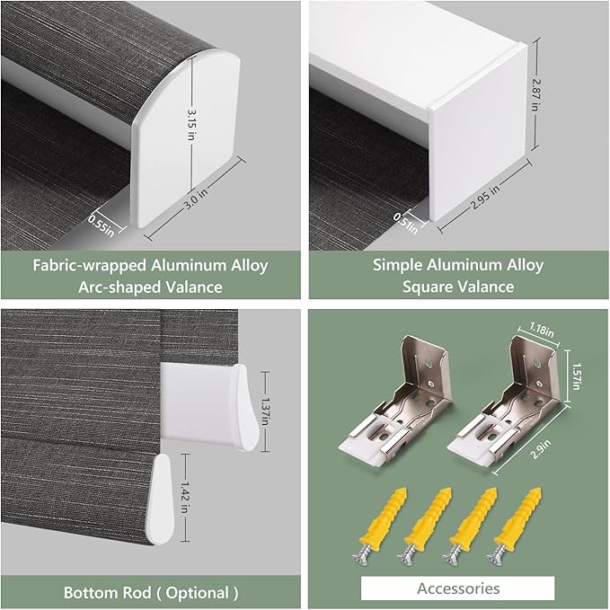 ZSHINE Motorized Blackout Window Blinds Customize Width Remote Control Wireless