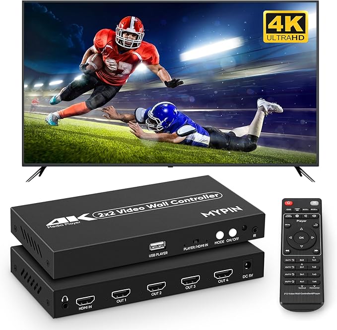 2x2 HDMI 4K Video Wall Controller