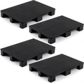 2 Pcs Plastic Pallet for Basement Storage Easy Stack Lightweight Floor Pallet Display Flooring Room Supermarket Christmas, Support up to 2000 Lbs (31.5'' L X 24'' W X 4.7'' H,Black)