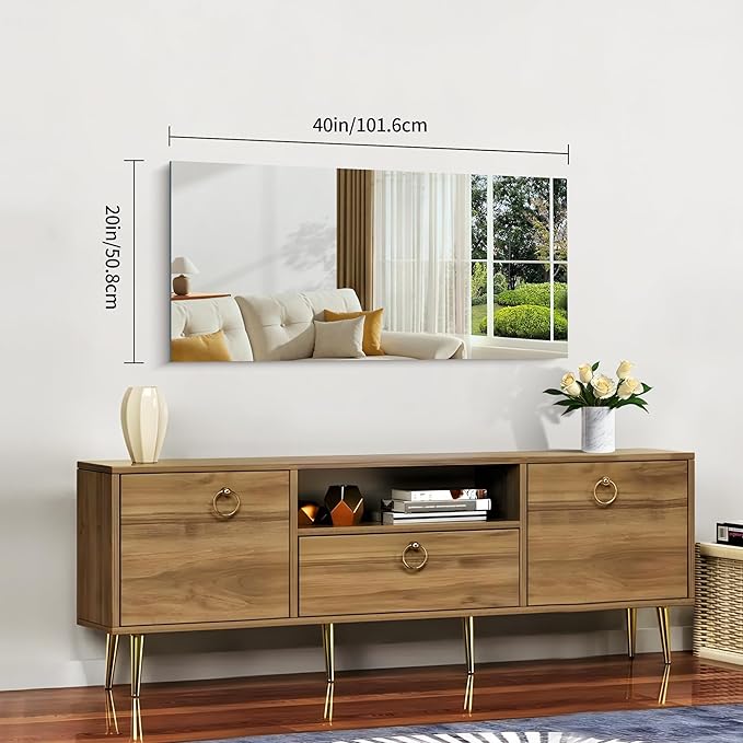 CILIBER Frameless Mirror, 20x40 Inch Bathroom Mirrors