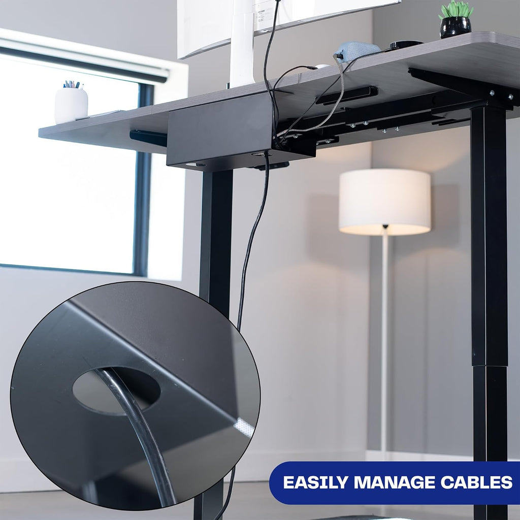 VIVO Under Desk 17 inch Extra Deep Cable Management Tray, Power Strip Holder, Cord Organizer, Wire Tamer for Office and Home, Black, DESK-AC16-1C