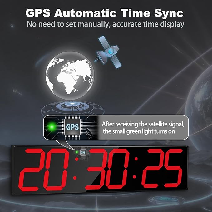 CHKOSDA 28.4''Large Digital Wall Clock, Automic Digital Clock