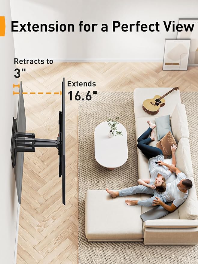 Perlegear UL Listed Full Motion TV Wall Mount