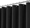 meioro Black Shower Curtain, Waffle Weave 256GSM Heavy Duty Textured Fabric Shower Curtains for Bathroom Hotel Spa, Luxury Weighted Polyester Cloth Bath Curtain Set with 12 Hooks, 48Wx72H
