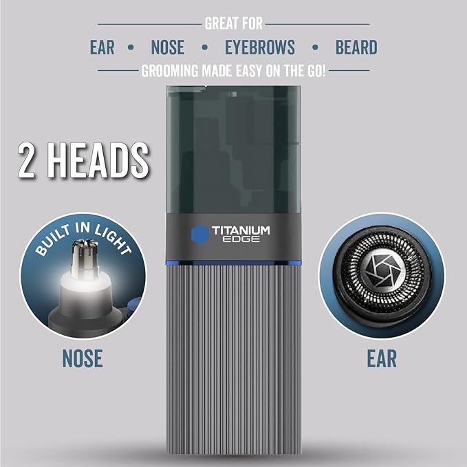 Microtouch Titanium Edge Ear & Nose Trimmer – Dual Rotary Blade Heads