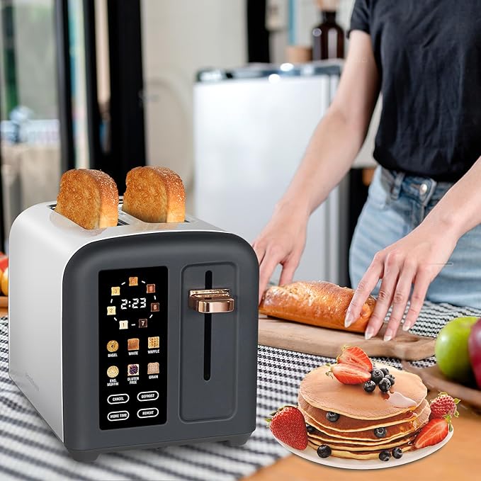 SEEDEEM Toaster 2 Slice, Full Touch Control Stainless Toaster, LCD Display