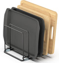 Cutting Board Organizer, Kitchen Cabinet Organizer, Divided Rack with 5 Slots for Baking Trays, Cutting Boards - Cookie sheet Organizer Inside Cabinet, Baking Sheets Holder (large)