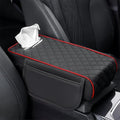 Car Center Console Cover for Fiat 500L (Type 330) 2012-2021, Leather Car Arm Rest Cover, Car Armrest Cushion with 2 Storage Bags Car Center Console Armrest Pad, C Black+Red