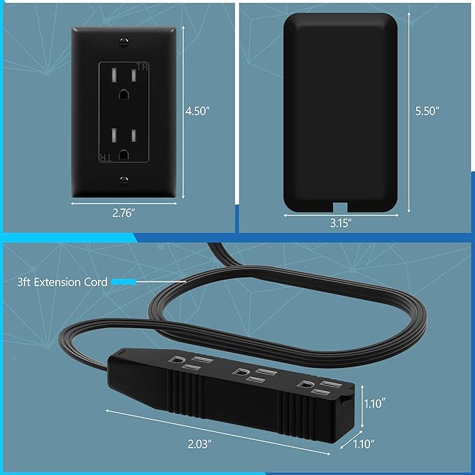 LIDER Flat-Face Outlet Extender