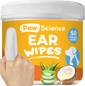 Paw Science Dog Ear Cleaner Wipes – Finger Wipes for Dogs & Cats – Cleaning, Soothing, & Deodorizing Itchy Ears – Pet Ear Relief Solution (Coconut)