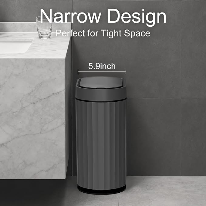 ELPHECO Bathroom Motion Sensor Trash can 2 Gallon Automatic Garbage Can