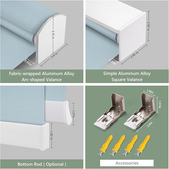 ZSHINE Motorized Blackout Window Blinds Customize Width Remote Control