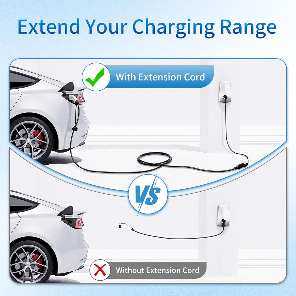 50A 30FT J1772 EV Extension Cable, Level 2 EV Charger Extension Cord, Heavy-Duty 240V EV Extension Cable for Fast Charging (30FT)