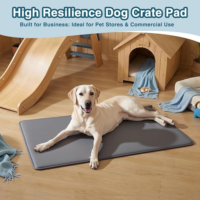 WAYIMPRESS Dog Crate Pad Mat, Waterproof Kennel Cage Mat, Cooling Pet Bed for Medium Large Dogs, Outdoor Pet Bed with High Resilience Foam,Wipe Clean & Easy Rinse, Anti Slip 35 inch Graphite Grey