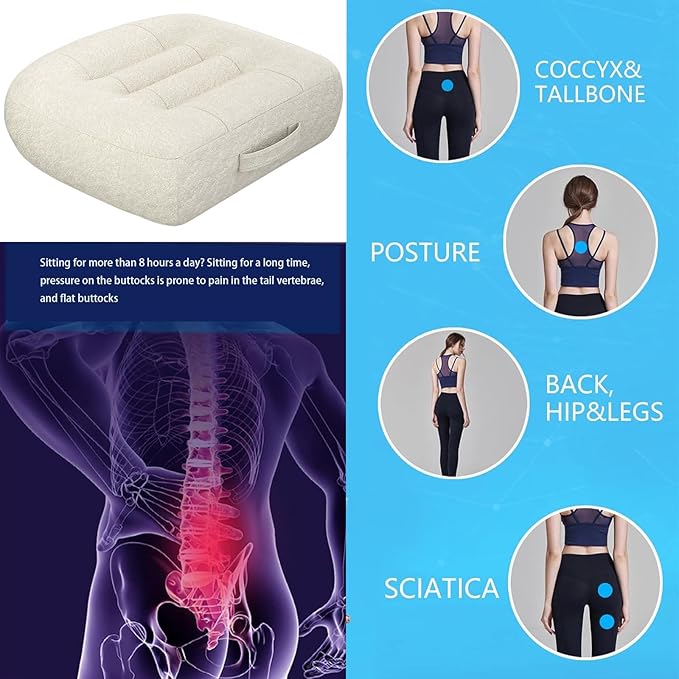 Super Thicken Car Seat Cushion for Adults/Office Chair Cushions/Butt Pillow for Car Long Sitting,Portable Car Seat Pad Fatigue Relief Suitable for Trucks,Cars,Office Chairs,Wheelchairs（Beige）