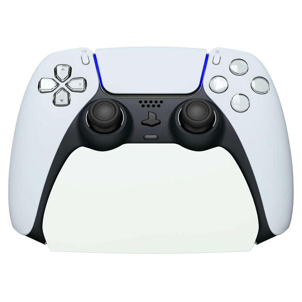 PlayVital White Controller Display Stand for ps5, Gamepad Accessories Desk Holder for ps5 Controller with Rubber Pads