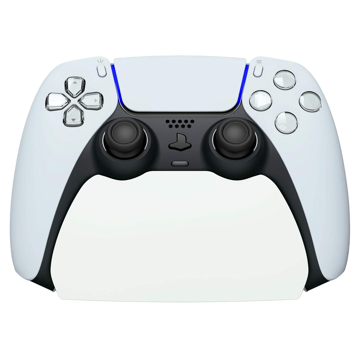 PlayVital White Controller Display Stand for ps5, Gamepad Accessories Desk Holder for ps5 Controller with Rubber Pads