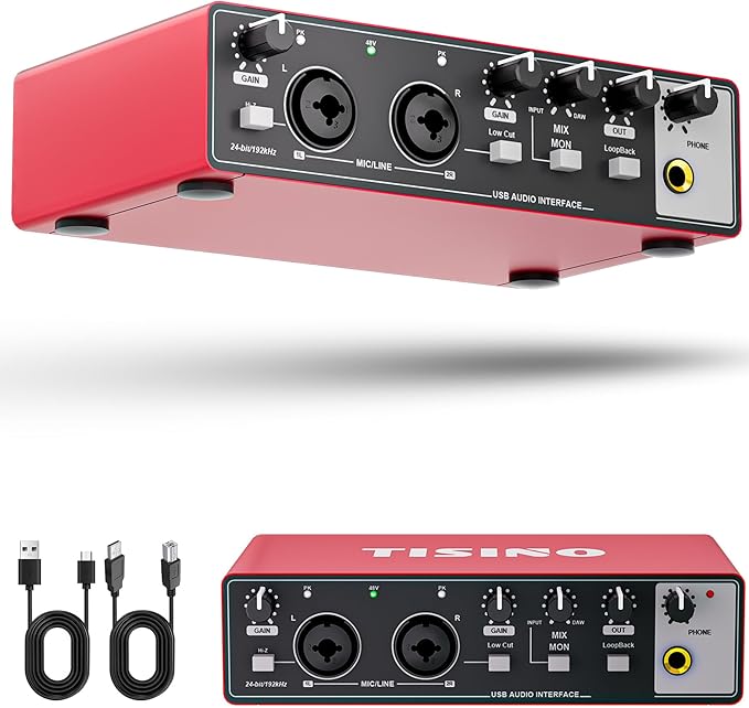 TISINO Audio Interface 24Bit/192kHz, USB Audio Interface
