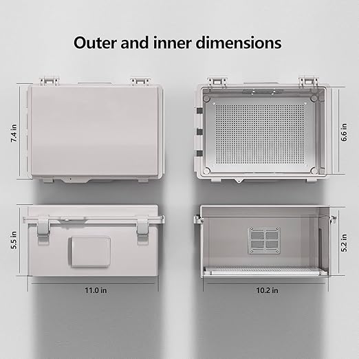 Electrical Junction Box, Ventilated Design, Cable Grommets, Indoor/Outdoor Use