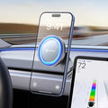 VICSEED Tesla Phone Mount【Strongest Magnet Power】 Foldable Hidden Tesla Phone Holder Fit for All Phones, Tesla Model 3/Y/Cybertruck Accessories, Tesla Model 3 Model Y for MagSafe Car Mount-Quicksilver