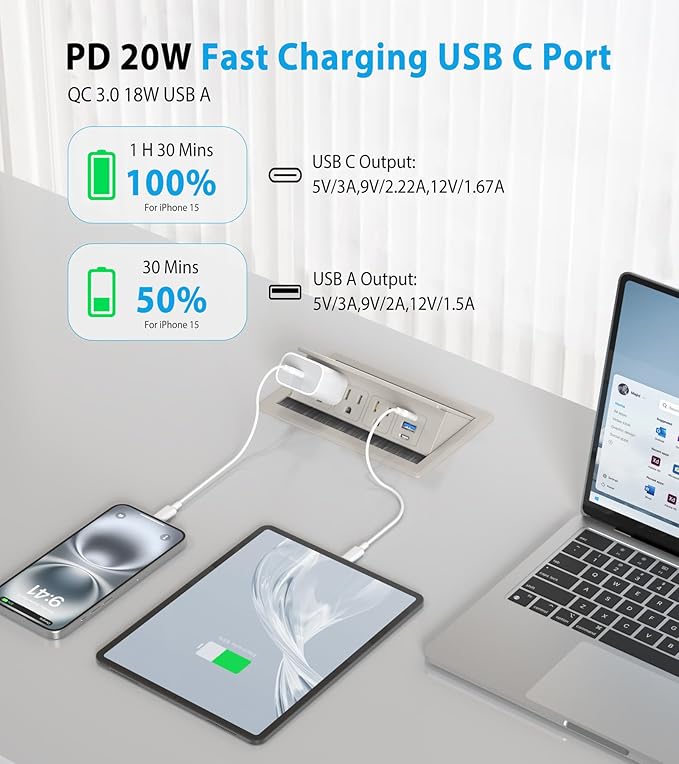 Recessed Conference Table Power Hub