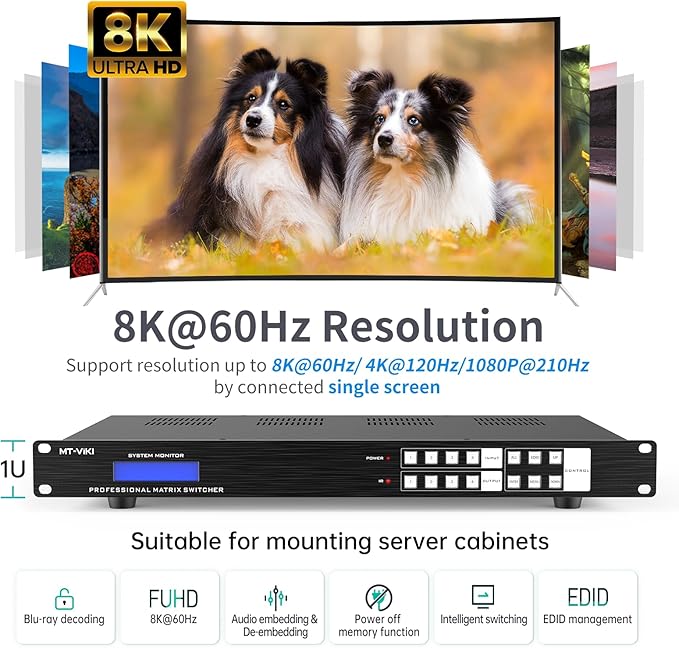 MT-VIKI 4x4 8K UHD HDMI 2.1 Matrix Switcher