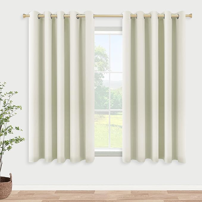 KOUFALL Small Window Curtains 45 Inch Length
