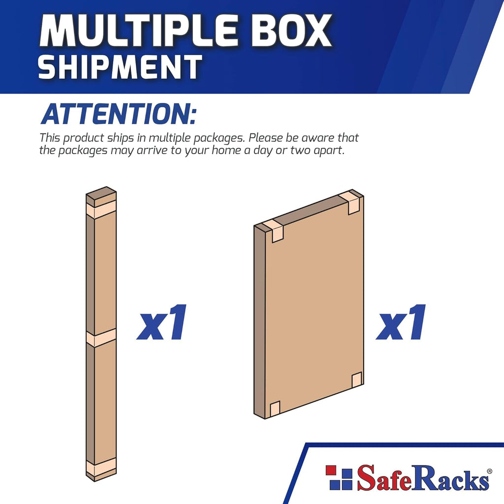 SafeRacks 4x6 Overhead Garage Storage Rack - Height Adjustable Steel Overhead Storage Rack - 500 Pound Weight Capacity (White, 24"-45")