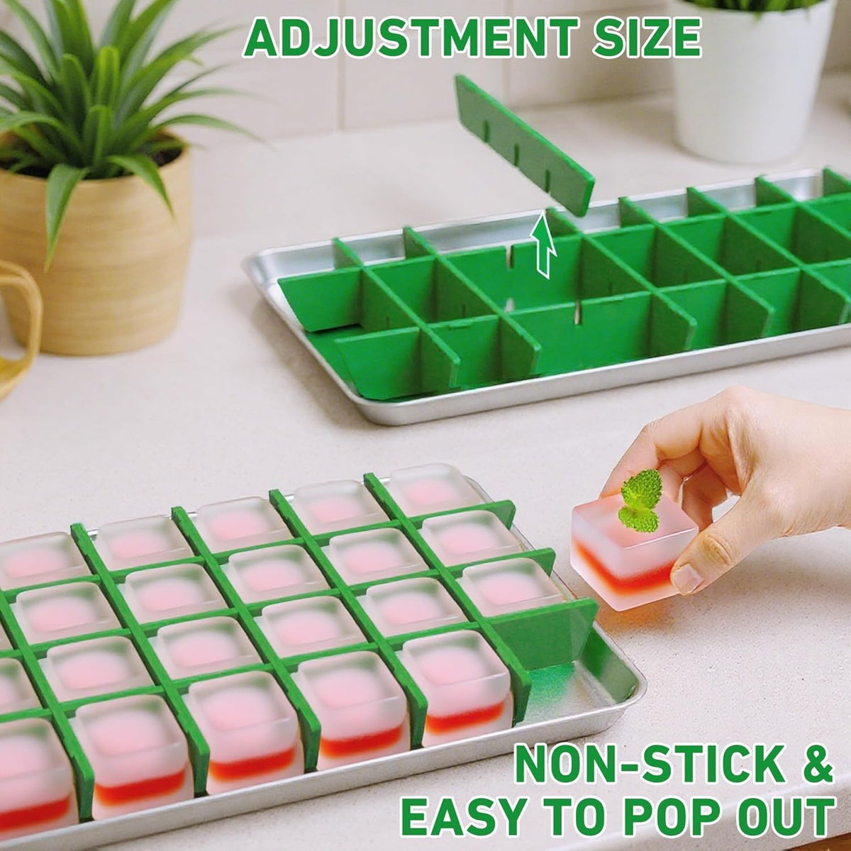 5 Sets Silicone Freeze Dryer Tray Dividers Compatible with Harvest Right Freeze Dryer Accessories - Flexible Adjustable Green Silicone Food Tray Divider Set, Reusable & Easy to Clean