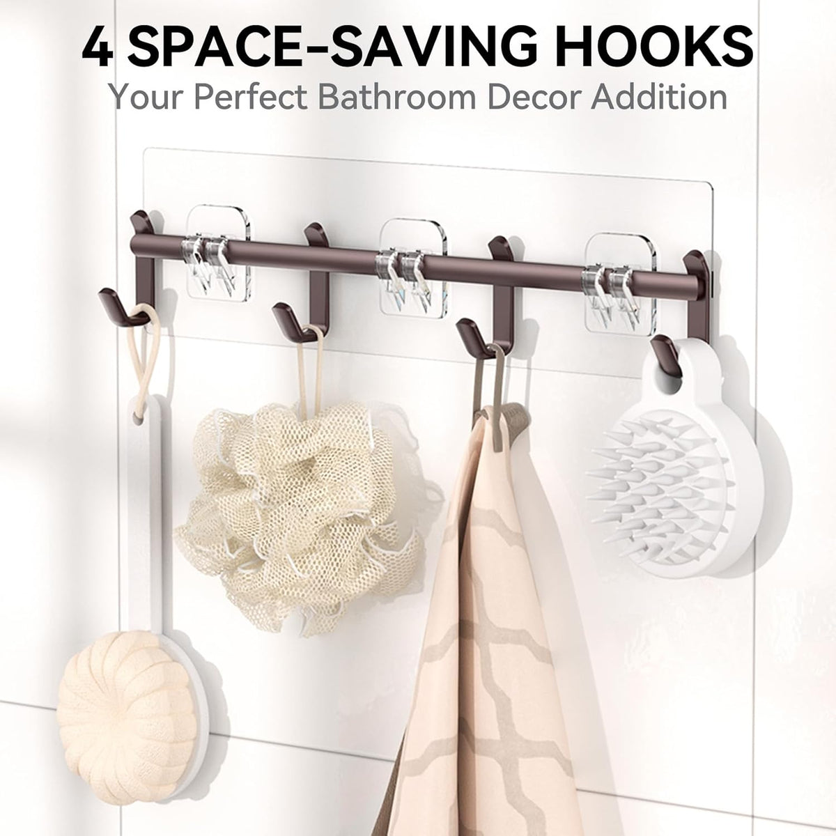 YASONIC Shower Caddy, 6 Pack Large Capacity shower Organizer with Soap Holder and 12 Hooks, Rustproof Shower Shelves for Inside Shower, No Drilling&Sleek Bathroom Organizers and Storage Bronze