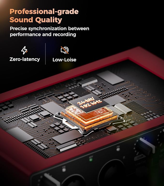TISINO Audio Interface 24Bit/192kHz, USB Audio Interface