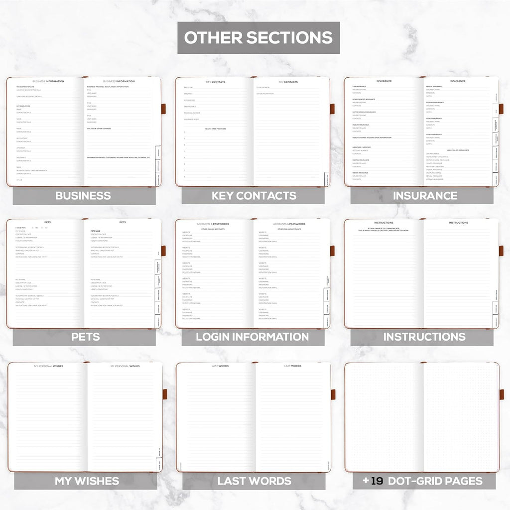 Clever Fox End of Life Planner – Final Arrangements Organizer for Beneficiary, Will Preparation, Last Wishes & Funeral Planning, A4 (Brown)