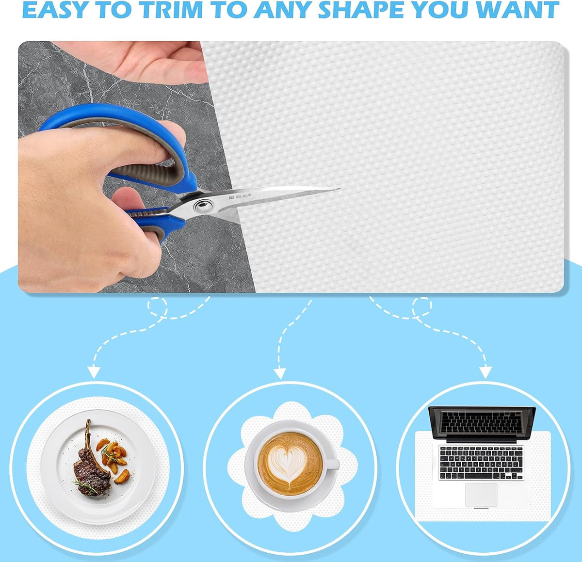 Drawer Liners, Waterproof Shelf Liner, Anti-Slip Non-Adhesive BPA Free Kitchen Cupboard Cabinet Liner Refridge Fridge Mats Sink Protector Strong Durable for Home (White/15.7in x 20Ft)