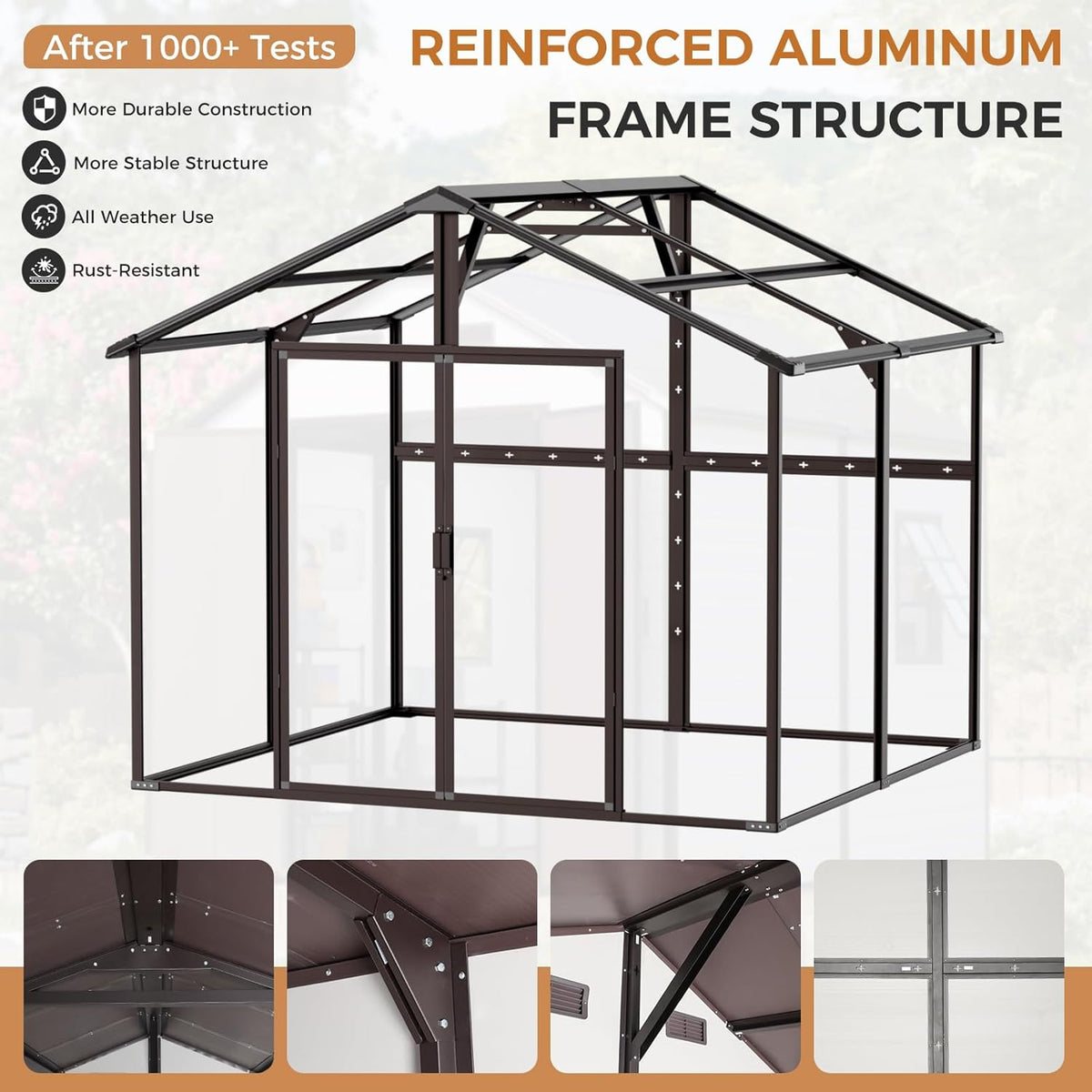 8x8 FT Outdoor Storage Shed, Waterproof Resin Shed with Floor Included & Lockable Door & Window & Vents, Outside Plastic Sheds for Backyard, Patio, Poolside, Lawn, Dove Grey