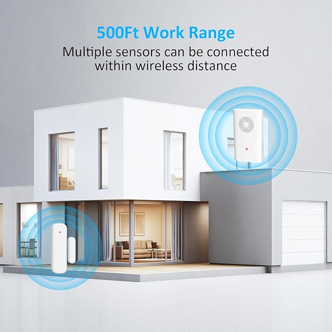 Door Chime, Wireless Door Open Sensor Alarm When Entry Business/Office/Store