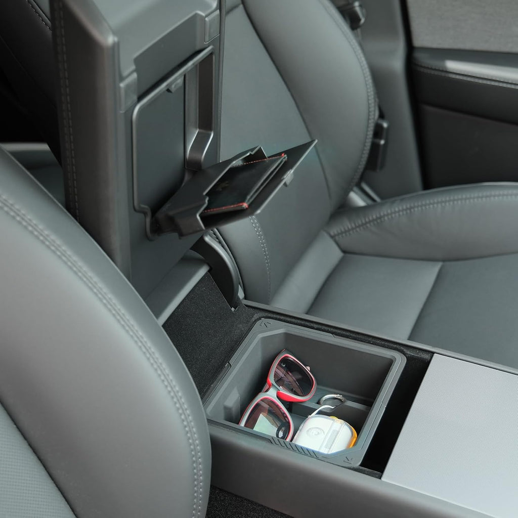 Center Console Organizer for 2025 2026 Tesla Model Y Juniper – 3PCS Hidden Console & Armrest Organizer (Black)