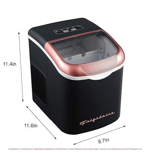 FRIGIDAIRE Retro Compact Ice Maker Machine, Bullet Ice, 26 lb per Day