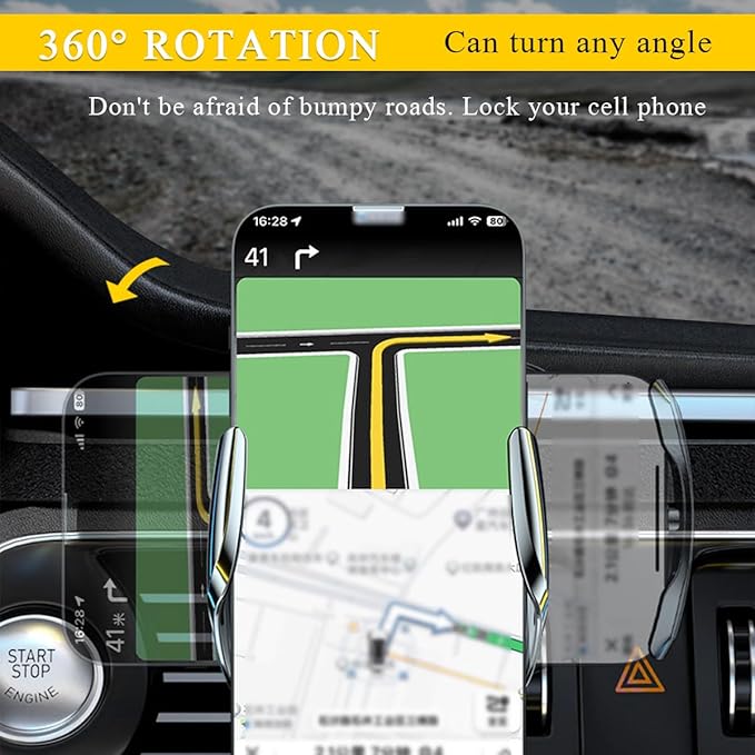 Wireless Car Charger Mount, 15W Automotive Electric Wireless Charger Holder, Car Air Vent Mount Bracket Fast Charging for Most Smartphone, Universal Car Accessories (Black)