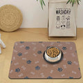 Pet Cat Dog Food Mat Non Slip Mat for Dog Water Bowl Mat Quick Dry Absorbent Cat Feeding Mat, 32 * 17 in, Brown