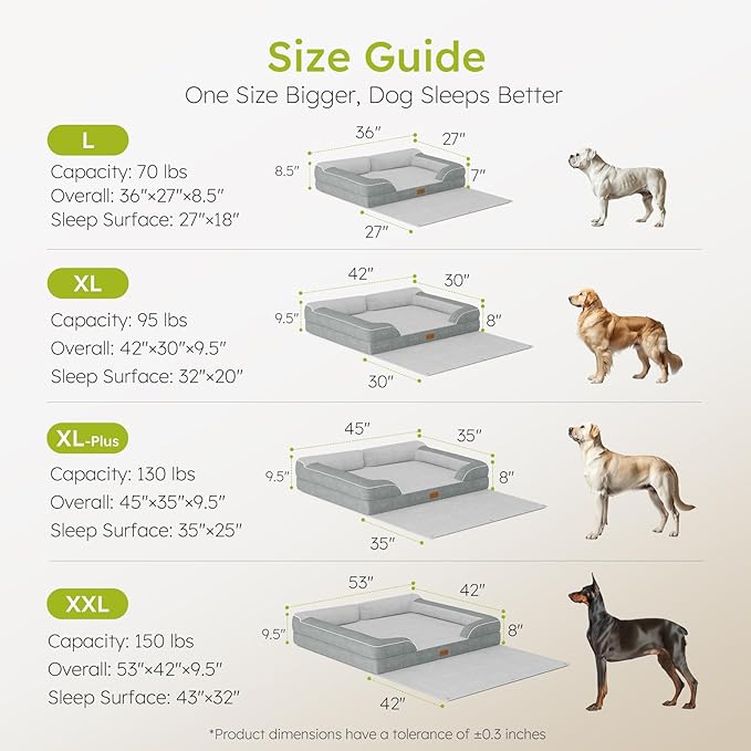 CWAWZ XXL Dog Beds for Extra Large Dogs, Giant Orthopedic Dog Sofa with Cooling Gel Memory Foam, Waterproof Pet Bed with Removable Washable Cover, 53" Pet Sofa Couch Dutch Velvet with Blanket Bone Toy