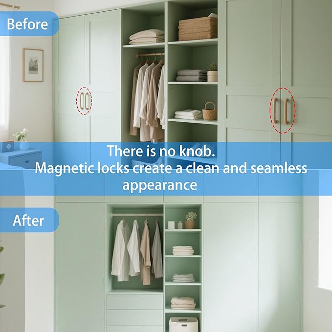 15 Pack Push to Open Cabinet Hardware, Touch Latches