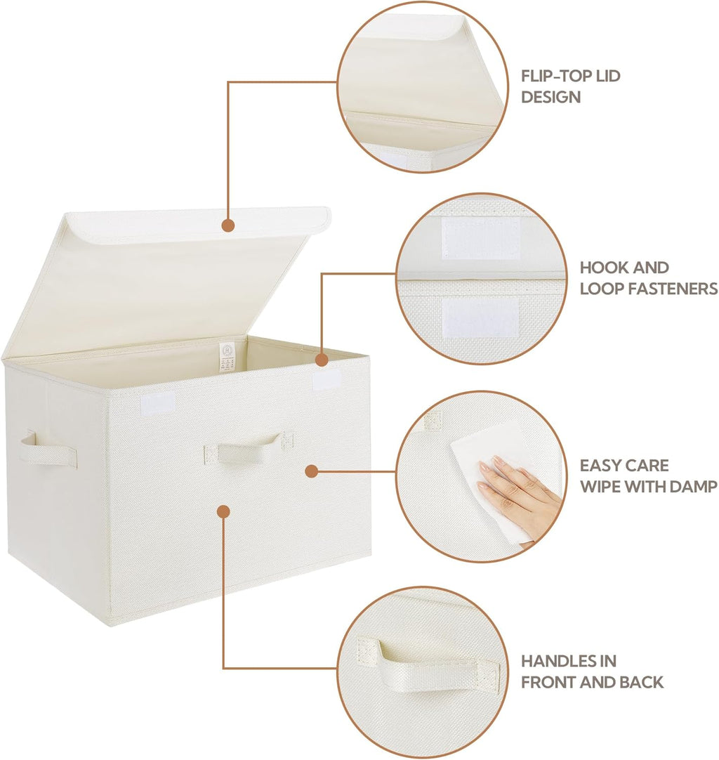 GRANNY SAYS Storage Boxes with Lids, Large Storage Bins with Lids, Decorative Box, Shelves Baskets, Clothes Storage and Organization, 2-Pack