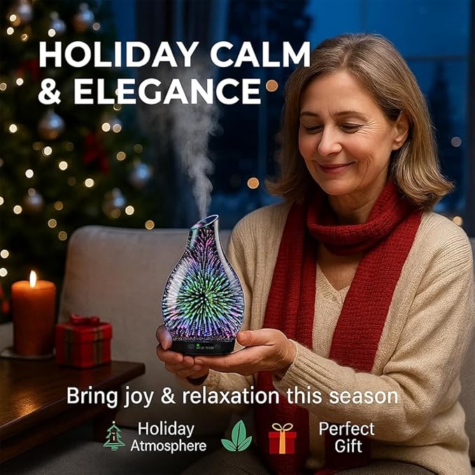 Essential Oil Diffuser & Essential Oils Set, Glass Aromatherapy Diffuser
