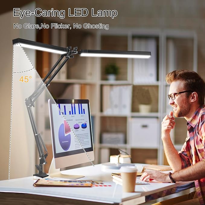 2-in-1 LED Desk Lamp, 24W Brightestwith Table Lamp
