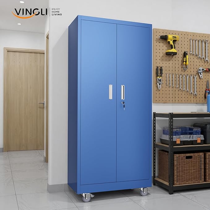 VINGLI Rolling Metal Storage Cabinet