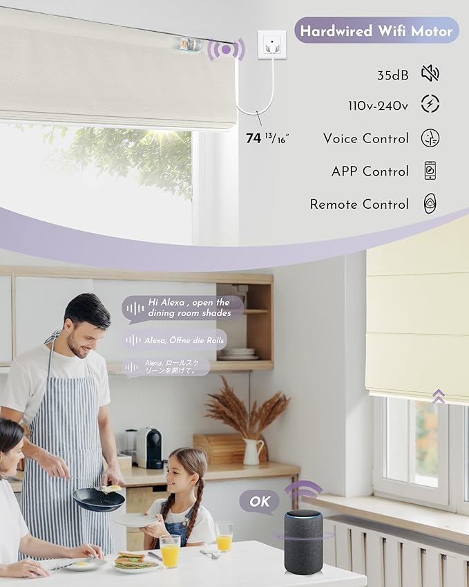 Graywind Smart Roman Shades Compatible