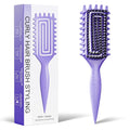 Curly Hair Brush, Curl Defining Brush with Soft Boar Bristles Detangling Tangled Glides, Wide-Teeth Design Effortlessly Shaping & Defining Curls, Curling Definer for Wet & Dry Hair (Purple)